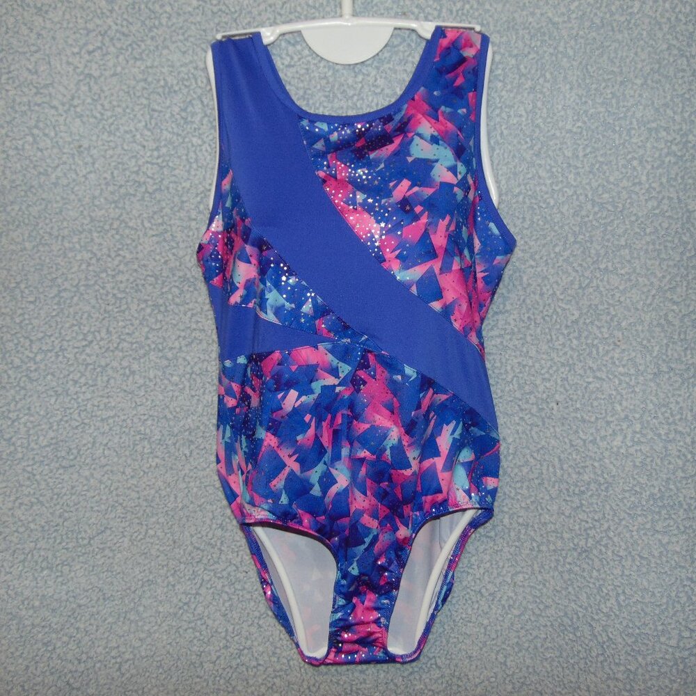 DanskinNow Purple Pink Geometric Leotard XL (14-16)